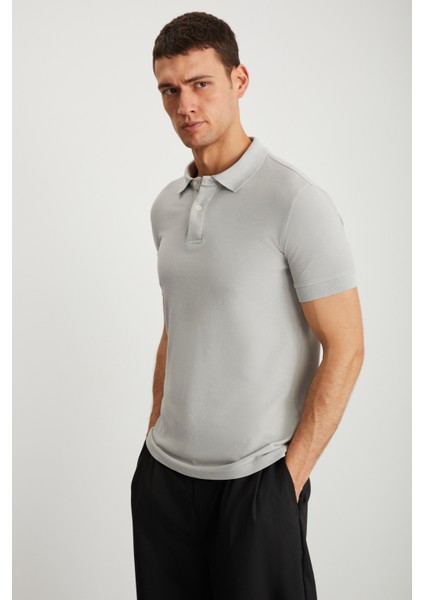 Vernon Erkek Soluk Efektli Gri Polo Yaka T-Shirt fiyatları