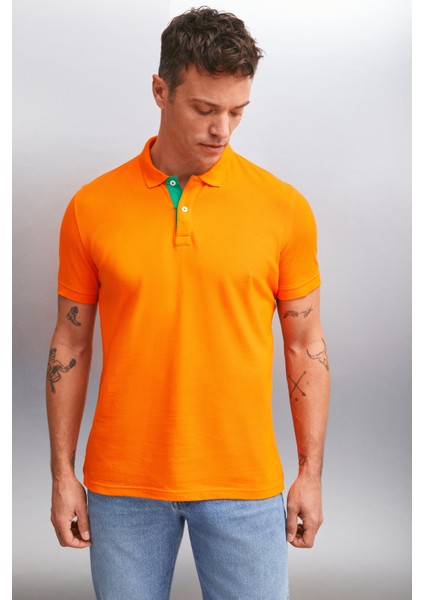 Mathew Erkek Turuncu Polo Yaka T-Shirt fırsatları