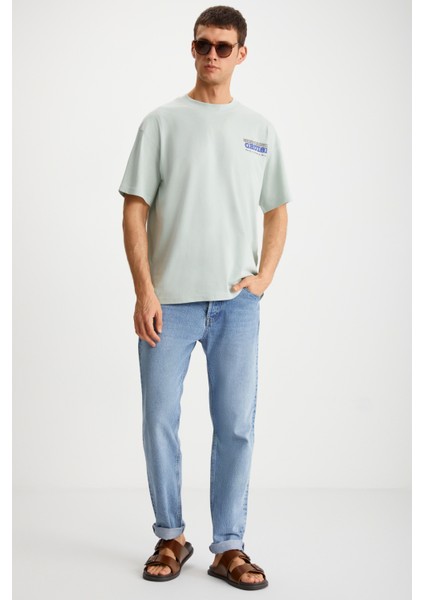 Kaisen Erkek Pamuk kısa Kol Baskılı Regular Fit Yeşil T-Shirt fiyatları