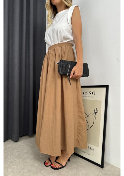 Camel Beli Lastikli Etek fırsatları