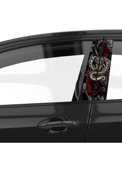 Araba Etiketleri, Tuning Kaplama, Direk Folyosu - Yılan, Kırmızı Güllü Yılan fırsatları