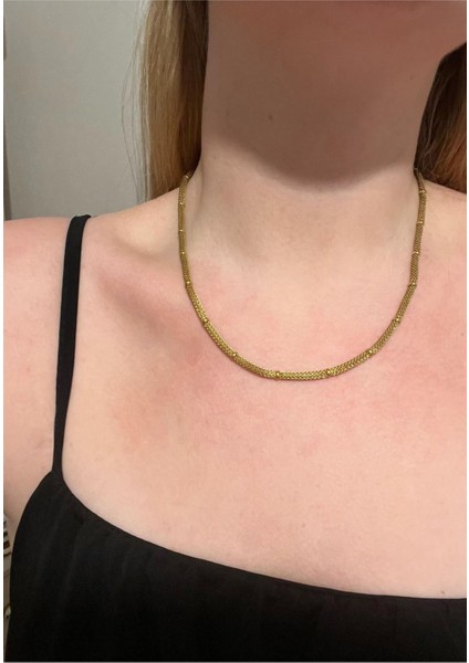 Çelik Gold Hasır Kolye modelleri