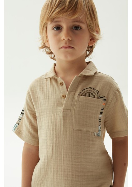 Bg Store Erkek Çocuk Bej T-Shirt modelleri