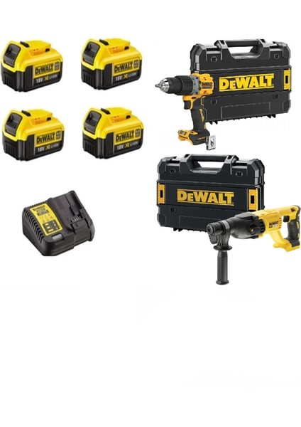 3 Yıl DCH133 Şarjlı 2.6j Kırıcı DELICI+DCD805 Darbeli VIDALAMA+4X4AH Akü+1xdolum Cihazı 4.0 - 4.4 A