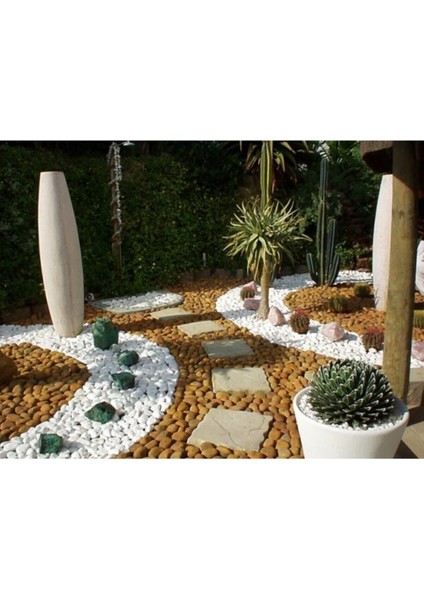 Beyaz Dolomit Taş 15 kg 2-4 cm Dolomit Taş Saksı Dibi Dekoratif Taş Bahçe Süsleme Taşı Peyzaj No.4-5