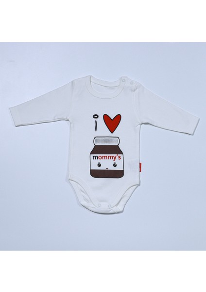 Mommy's Çikolata Baskılı Pamuk Çıt Çıtlı Bebek Body