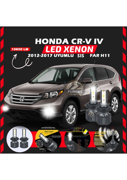 Honda Cr-V 2012-2017 Sis Farı Uyumlu Şimşek Etkili LED Xenon Premium Series H11