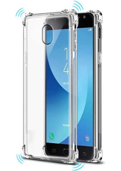 Samsung Galaxy J730 Pro Uyumlu Kılıf Şeffaf Köşelerde Darbelere Karşı Ultra Kalınlaştırılmış Darbe Korumalı Strong Cover