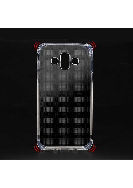 Samsung Galaxy J7 Duo Uyumlu Kılıf Şeffaf Köşelerde Darbelere Karşı Ultra Kalınlaştırılmış Darbe Korumalı Strong Cover