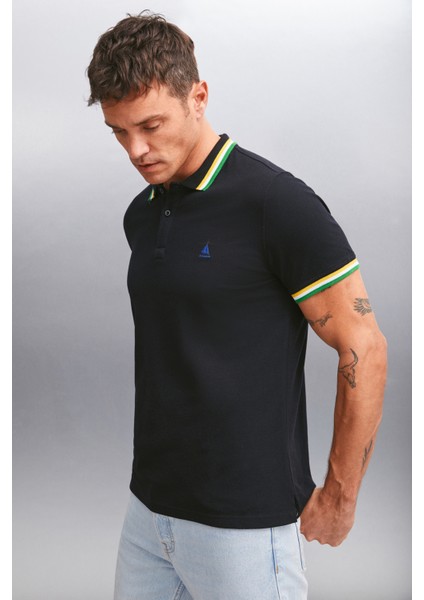 Xander Erkek Siyah Polo Yaka T-Shirt