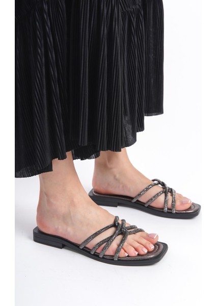 ARTI ARTI AYAKKABI MİA026-1601 Günlük Kadın Taşlı Platin Tatil Terliği fırsatları