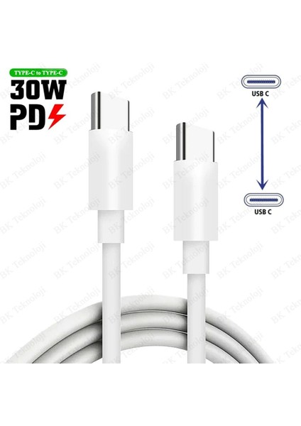 Type-C To Type-C Pd 30W Hızlı Şarj Data Kablosu
