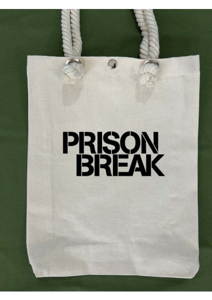 Gabardin Kumaştan Ip Askılı Çıt Çıt Detaylı Prıson Break Baskılı Körüklü Askılı Bez Çanta