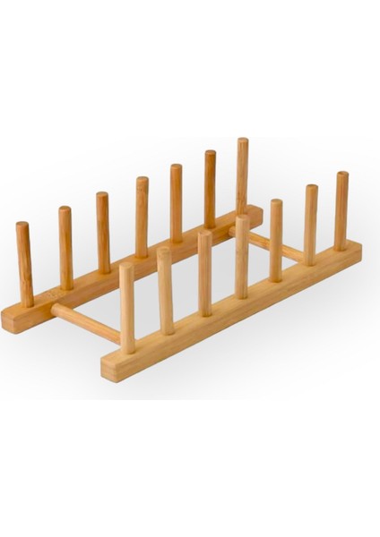 Bambu Tabaklık Standı Düzenleyici Organizer Bulaşıklık Raf