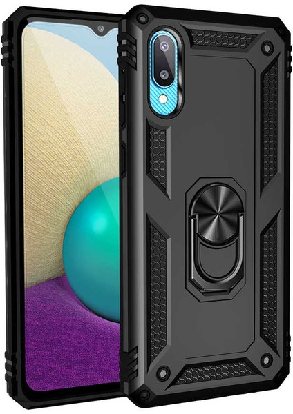 Samsung Galaxy A02 Kılıf Zore Vega Kapak-Siyah