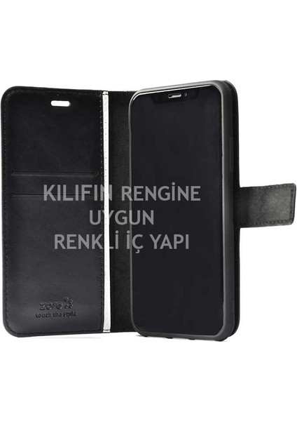 Apple iPhone 12 Pro Max Uyumlu Kılıf Mükemmel Kalıp Cihazı 360 Derece Korur, Kartlık Bölmesi Uzun Ömürlü Yüksek Kalite Suni Deri Cover