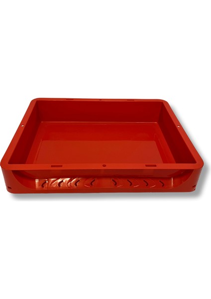 1.Kalite Kırmızı Hamur Pasası 40x30x7.5 cm - Gıdaya Uygun Plastik Kasa Hamur Kasası 7 Litre