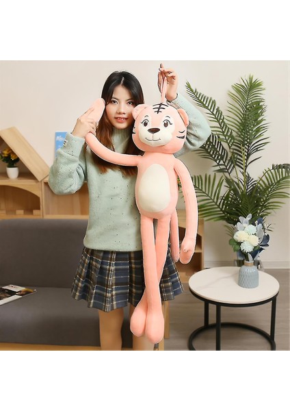 Ithal Soft Kumaş Sevimli Şanslı Pembe Kaplan Figür Peluş Oyuncak Uyku Oyun Arkadaşı Büyük Boy 72 Cm.