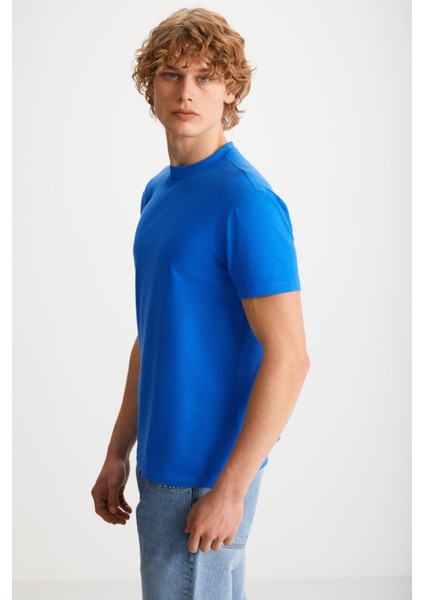 Tiago Erkek Saks Mavi T-Shirt