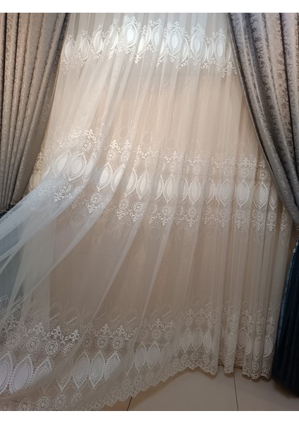 Üst Nakışlı Tül Perde (Sık 1 x 3 Pile) fırsatları