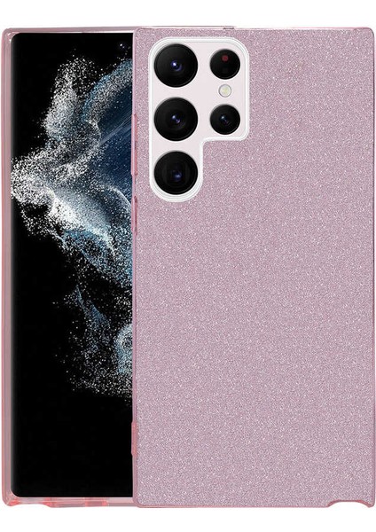 Samsung Galaxy S22 Ultra Kılıf Shining Silikon-Pembe