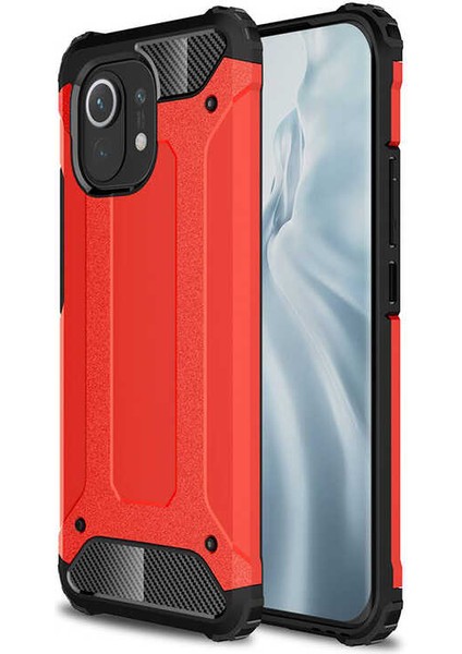 Xiaomi Mi 11 Kılıf Crash Silikon Kapak-Kırmızı