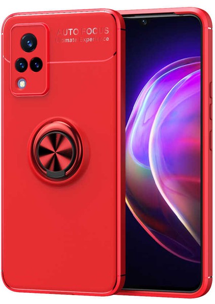 Vivo V21 Kılıf Ravel Silikon Kapak-Kırmızı