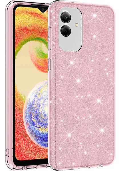 Samsung Galaxy A04 Kılıf Shining Silikon-Pembe