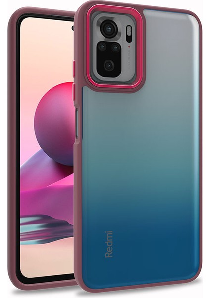 Xiaomi Redmi Note 10 Kılıf Flora Kapak-Kırmızı