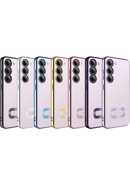 Samsung Galaxy S23 Plus Kılıf Kamera Korumalı Logo Gösteren Omega Kapak-Lila fiyatları