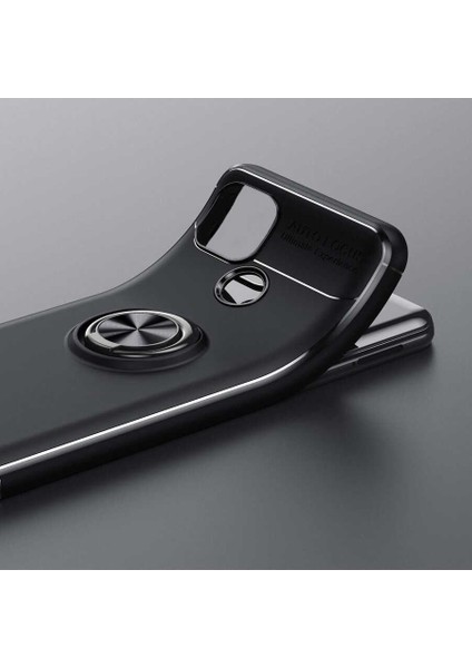 Realme C25 Kılıf Ravel Silikon Kapak-Siyah-Kırmızı