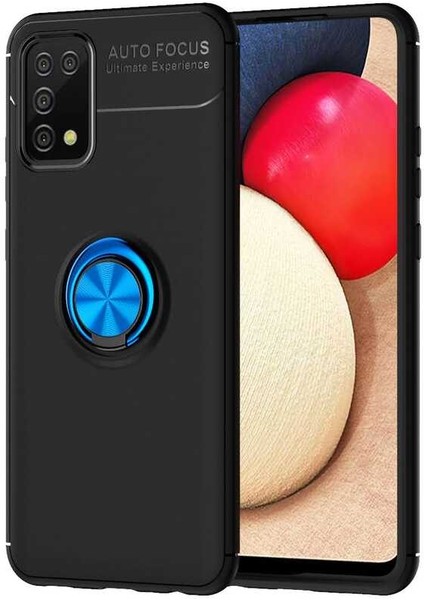 Samsung Galaxy A02S Kılıf Ravel Silikon Kapak-Siyah-Mavi