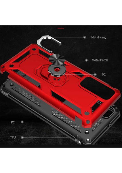 Huawei P Smart 2021 Kılıf Vega Kapak-Kırmızı