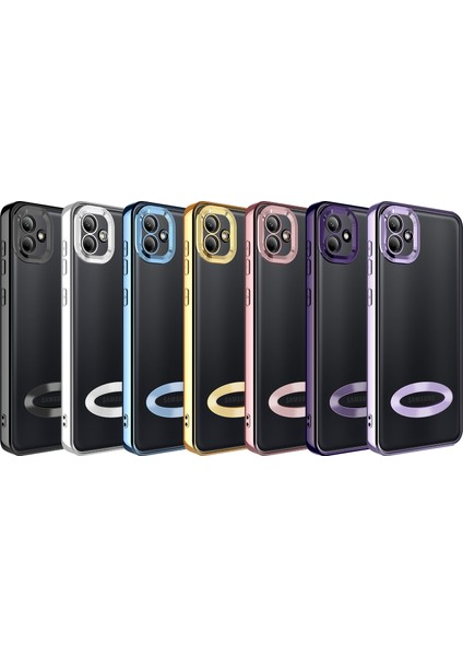 Samsung Galaxy A04 Kılıf Kamera Korumalı Logo Gösteren Omega Kapak-Lila