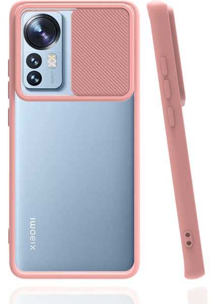 Xiaomi Mi 12 Kılıf Lensi Kapak-Pembe Açık