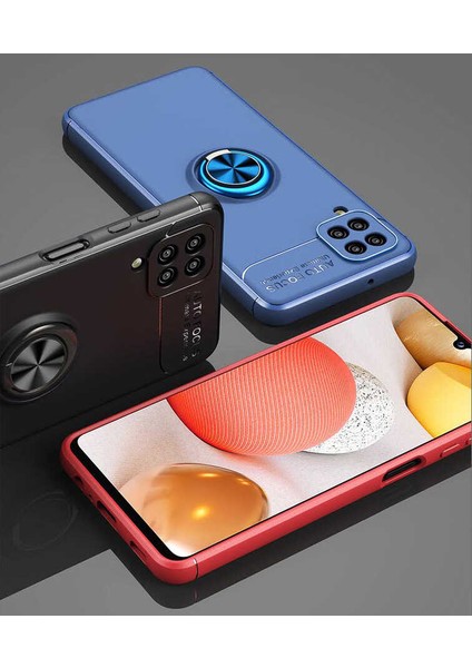 Samsung Galaxy M12 Kılıf Ravel Silikon Kapak-Siyah-Mavi