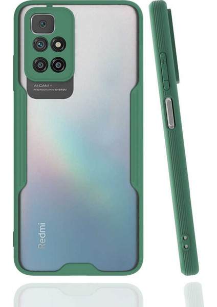 Alan Tech Xiaomi Redmi 10 Kılıf Zore Parfe Kapak-Koyu Yeşil