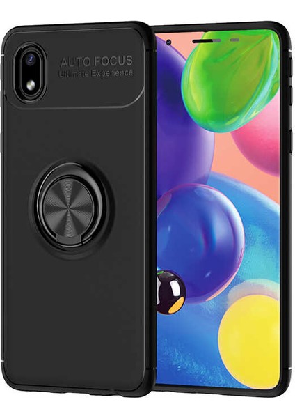 Alan Tech Galaxy A01 Core Kılıf Zore Ravel Silikon Kapak-Siyah