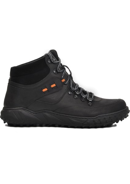 A-129 Siyah Deri Erkek Outdoor Bot
