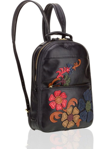 Siyah Deri Kadın Sırt Çantası 01 166 Muşo fiyatları