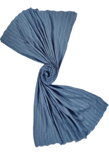 Bambu Kraş Ağaç Kabuğu Pliseli Kadın Şal – 80x190 cm