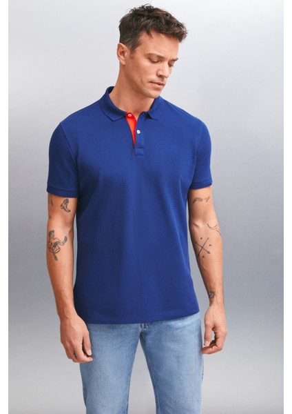 Mathew Erkek Lacivert Polo Yaka T-Shirt