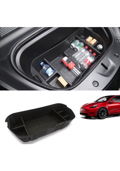 Tesla Model Y Ön Bagaj Düzenleyici, Tüm Yüzey Su Geçirmez, Siyah Renk Seçeneği Ile