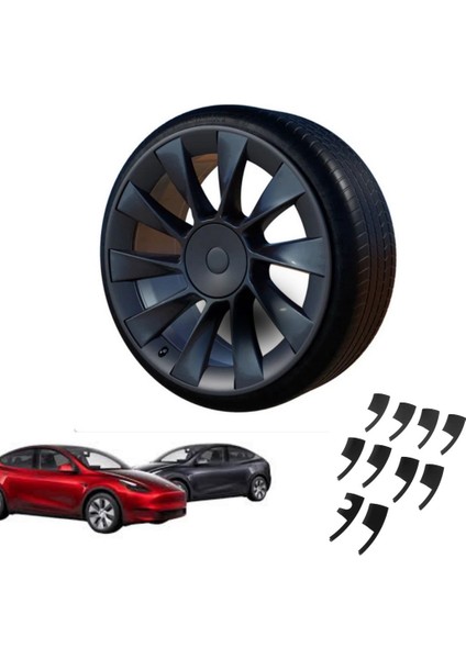 Tesla Model Y Sekmanlı Blaze Jant Kapağı Seti 20 Inç, Mat Siyah Renk Seçeneği Ile
