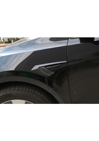 Tesla Model Y Yan Kamera Kaşı Karbon Kaplama, 2 Adet Set Olarak, Mat Siyah Renk Seçeneği Ile