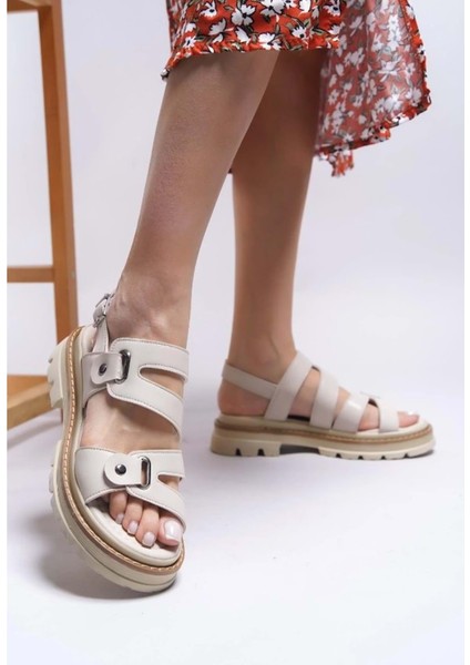 Feles Kalın Taban Zımba Detaylı Kadın Sandalet fiyatları