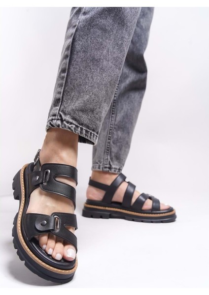Feles Kalın Taban Zımba Detaylı Kadın Sandalet modelleri