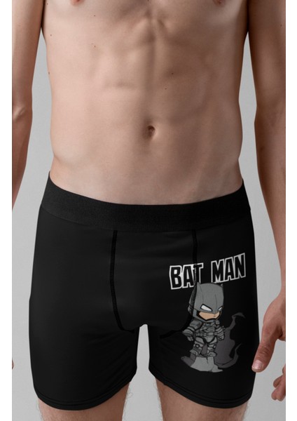 Yazılı Batman Baskılı Modal Penye Rahat Kalıp Erkek Boxer