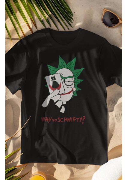 Unisex R And Batman Baskılı T-Shirt Oversize Morty Baskılı T-Shirt