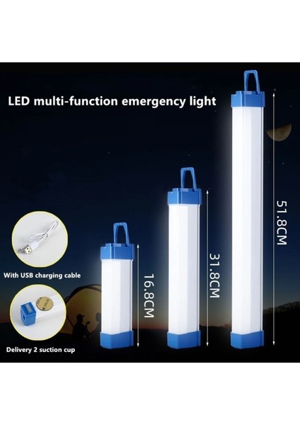 Tekno Trust Şarj Edilebilir USB Şarj Edilebilir LED Lamba Çadır Lambası 2 Molu Manyetik Açık Taşınabilir Fener